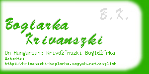 boglarka krivanszki business card